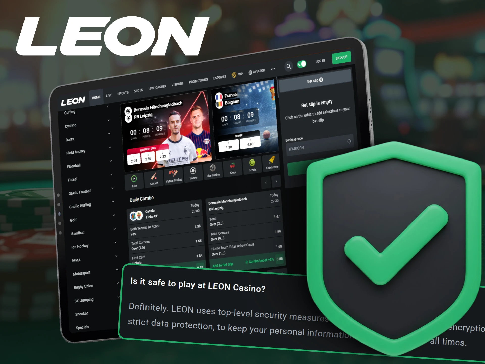 Trust the strong safety and security protocols on Leonbets.