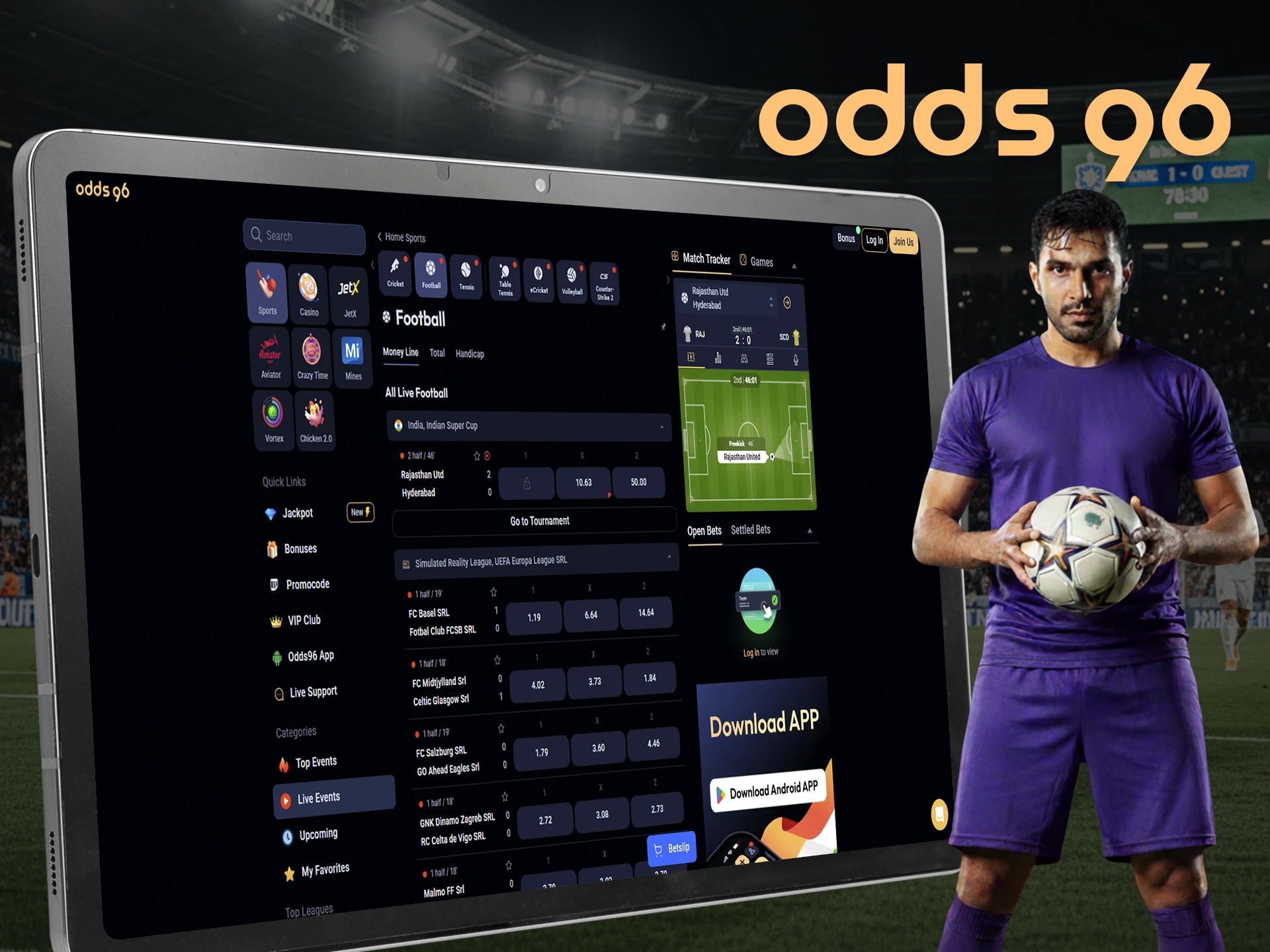 Create football betting predictions with Odds96.