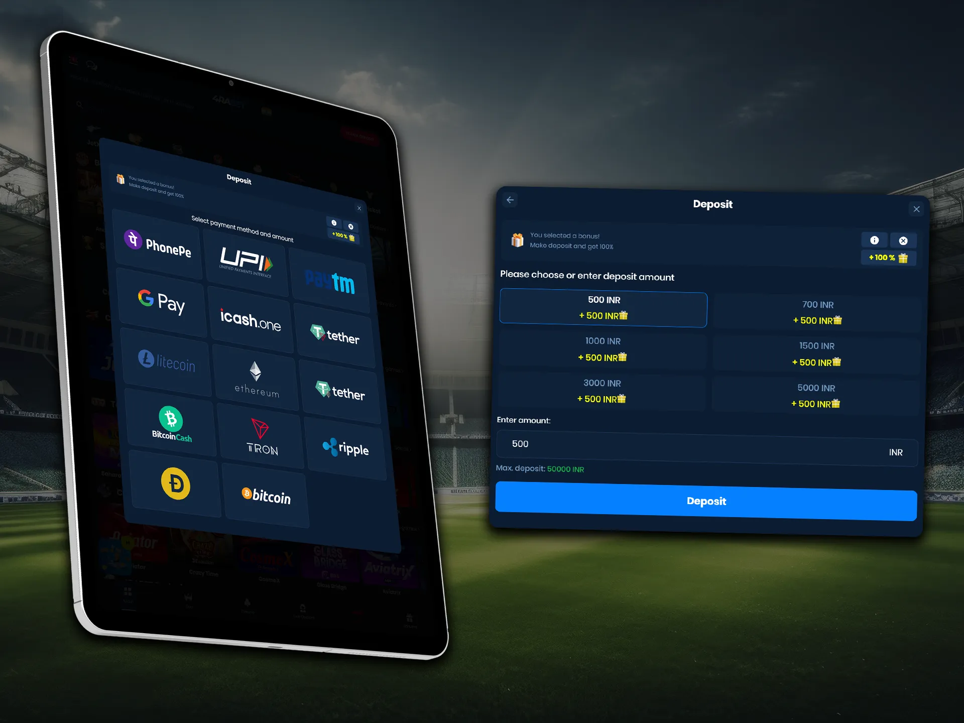 Learn how to fund your account to start betting on esports.