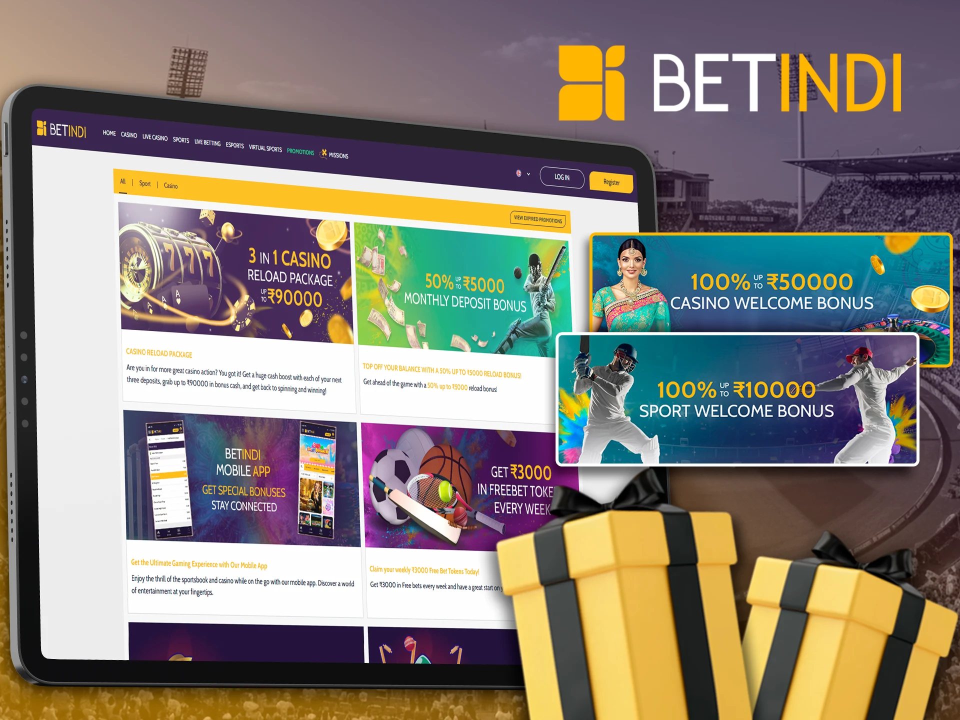 Become a Betindi user and get welcome bonuses for your bets.