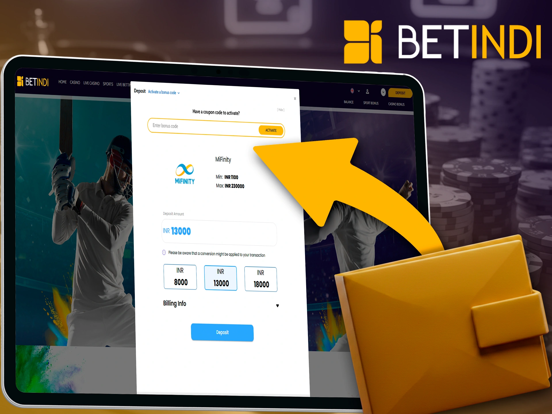 Learn how to fund your Betindi account.