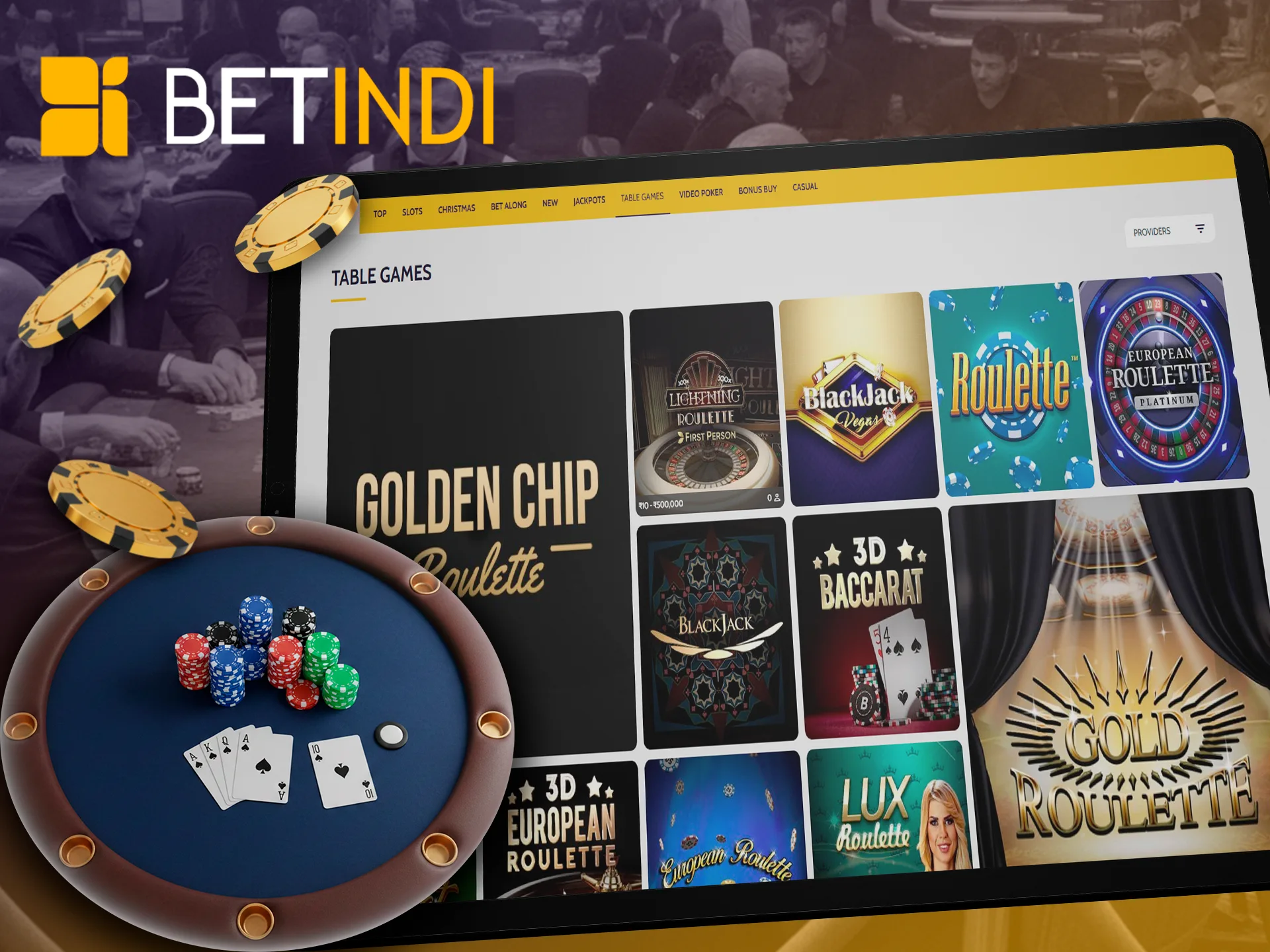 Betindi has a wide selection of table games for every user.