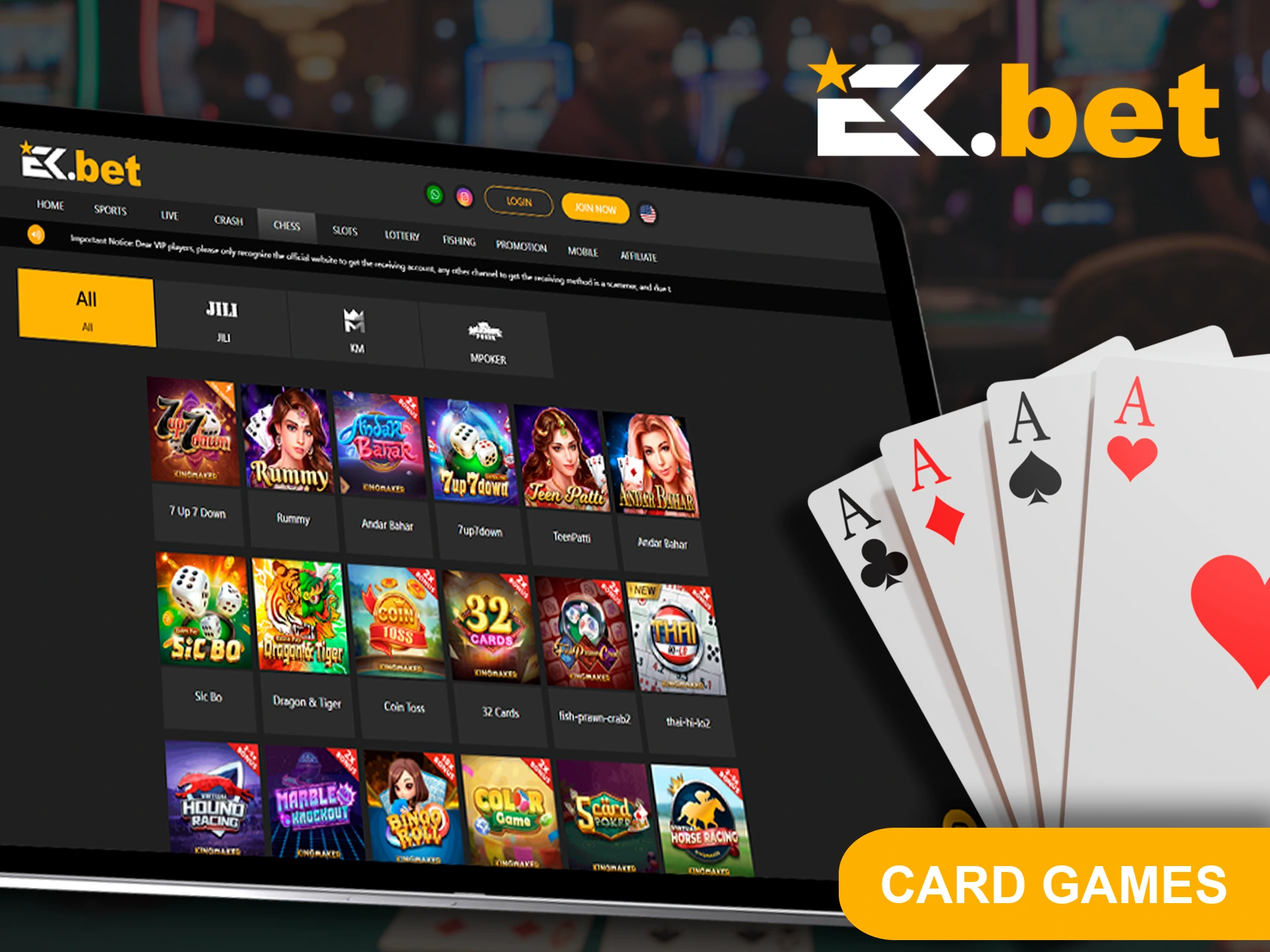 On EkBet you will definitely find a card game that will not leave you indifferent.