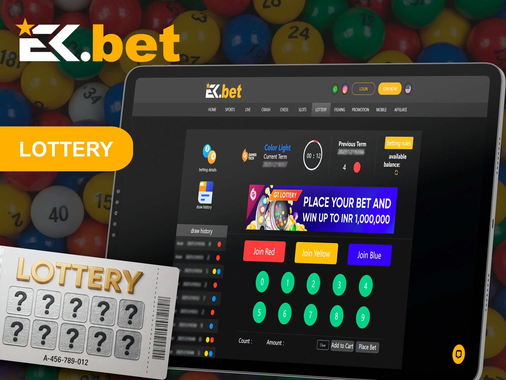 Participate in lotteries and win big money with EkBet.