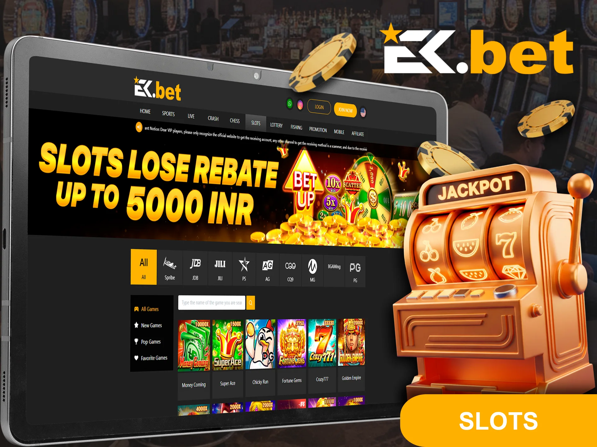 Find your favorite slot games at EkBet.