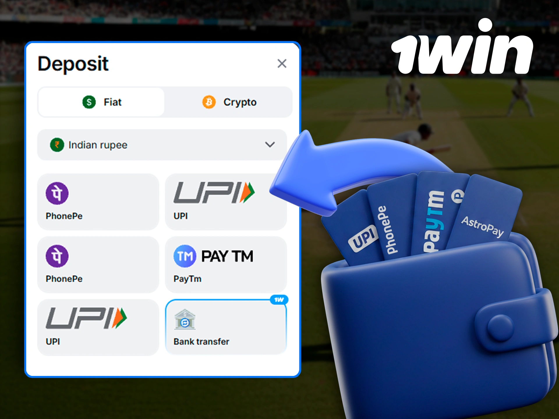 You will definitely find a convenient method of funding your account at 1Win.