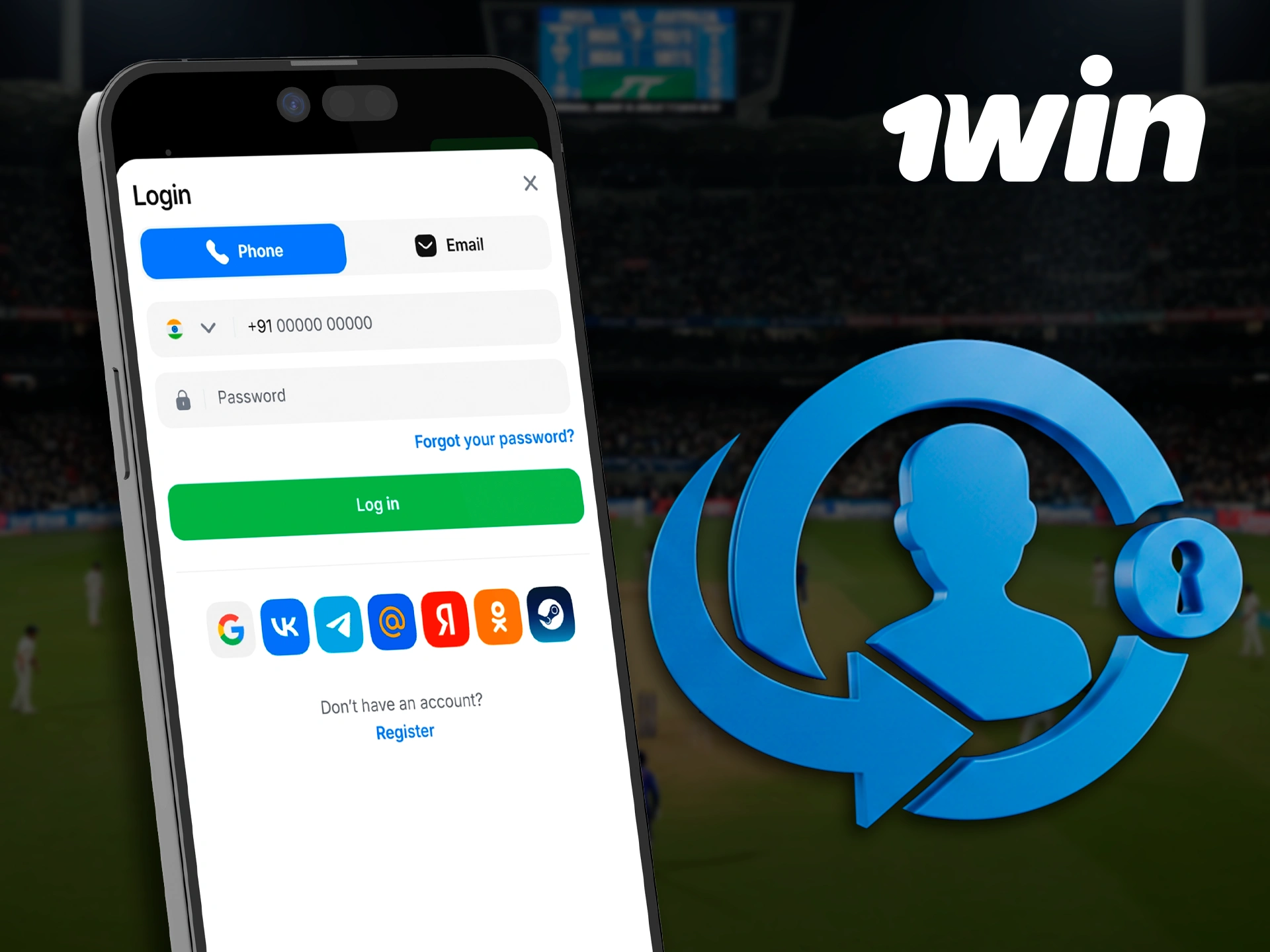 In the 1Win mobile app, you can log into your account.