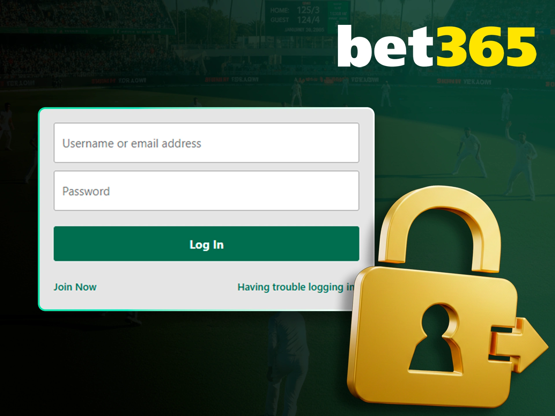 Use the data you used during registration to enter bet365 personal cabinet.