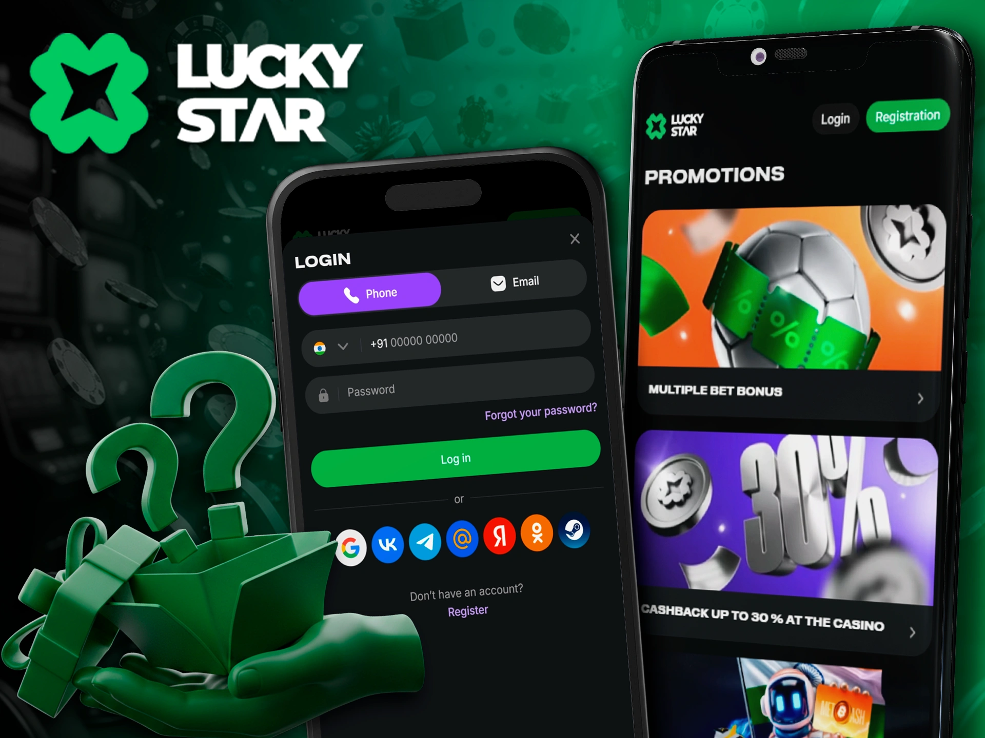 Activating Lucky Star bonuses through your phone.
