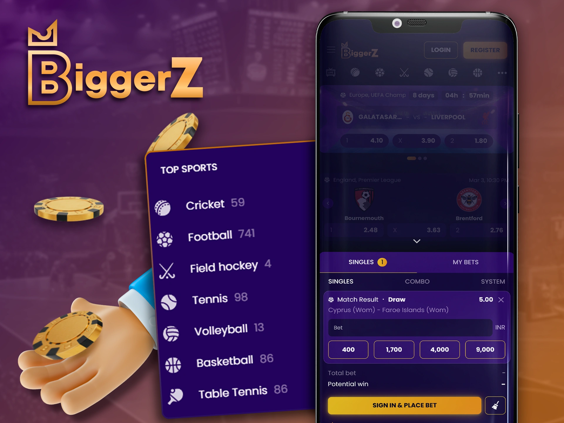 Simple guide to placing bets using BiggerZ mobile app.