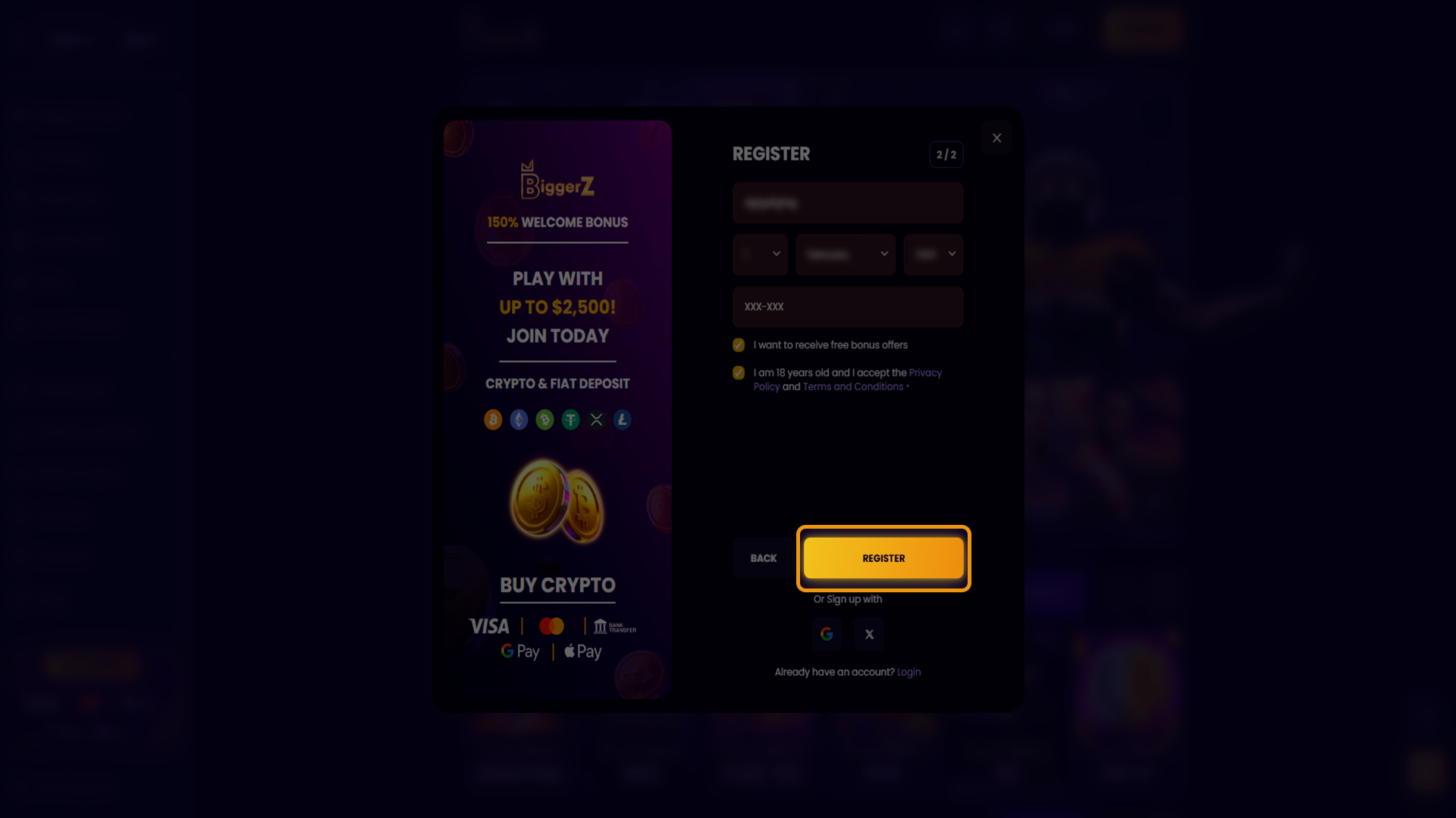 Finalize your registration process to join BiggerZ today.