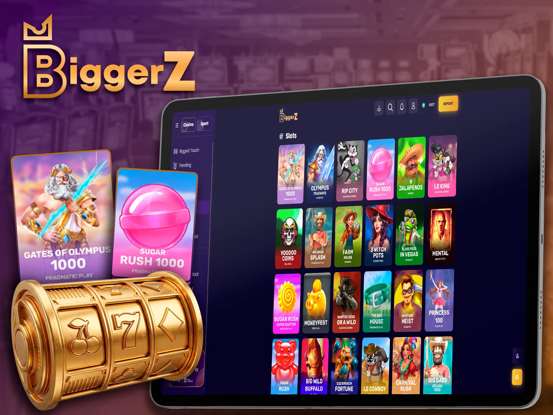Huge selection of online slot machines on BiggerZ.