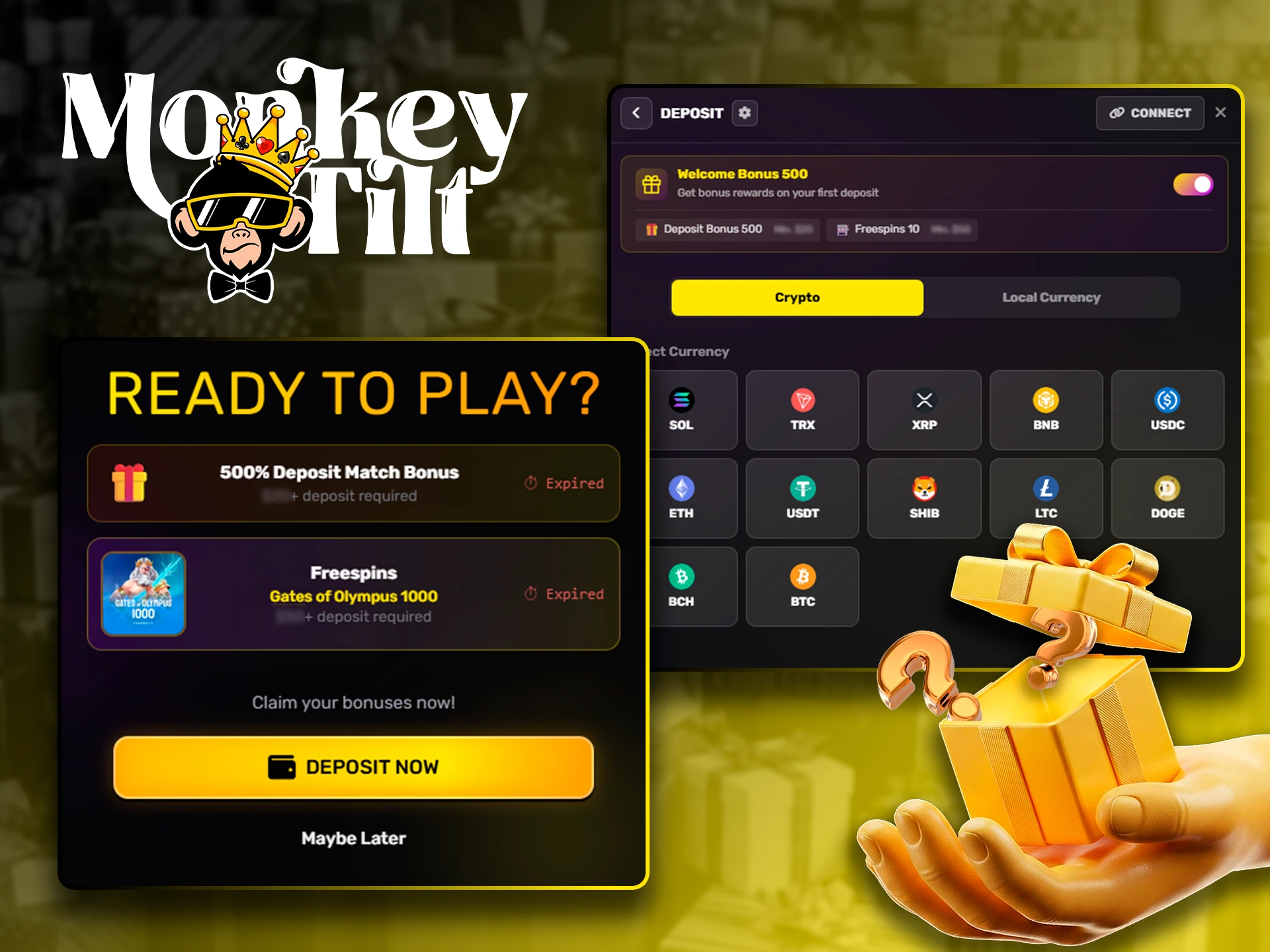 Simple steps to activate your first bonus on MonkeyTilt.