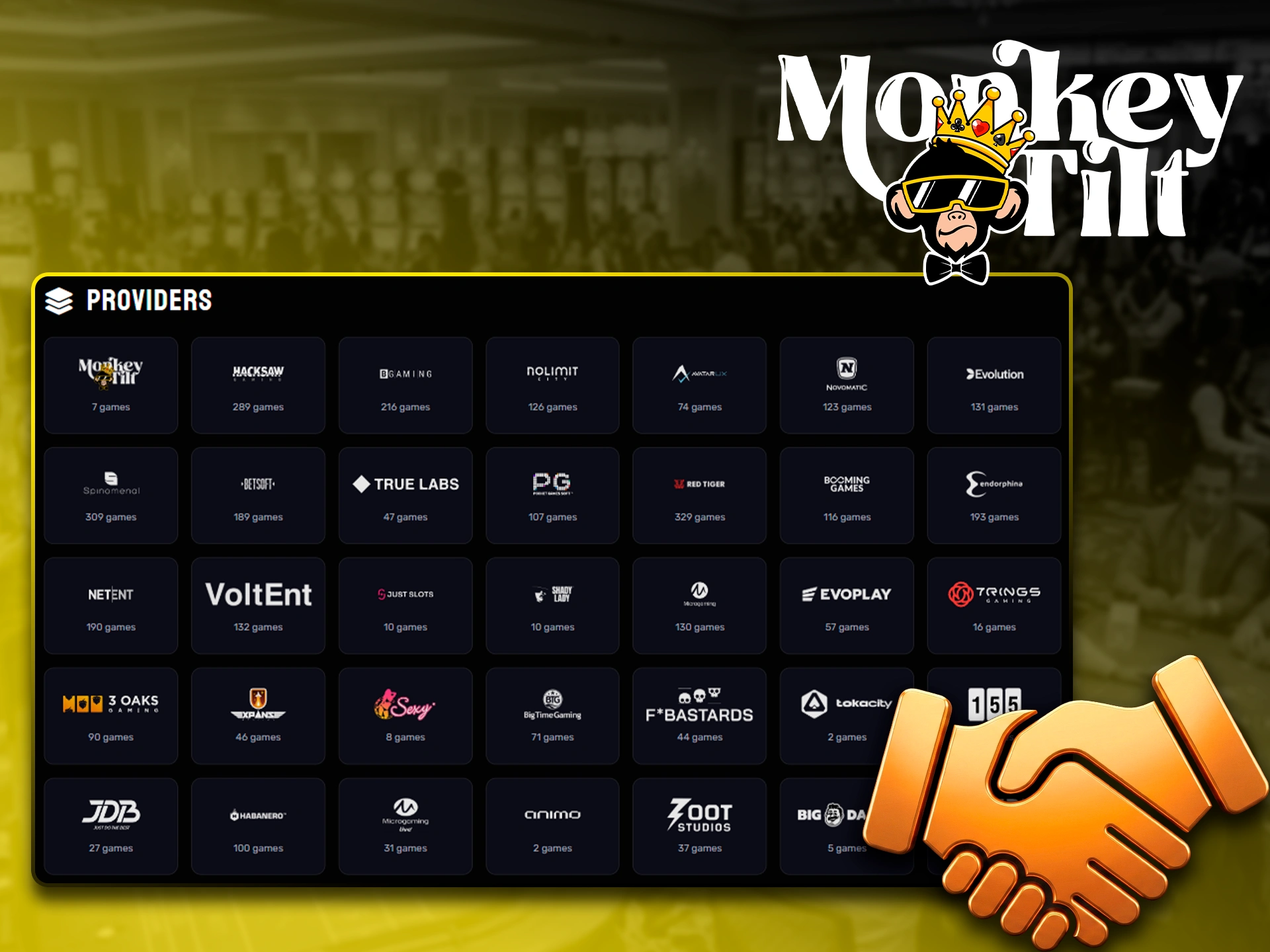 Top software developers providing games for the MonkeyTilt platform.