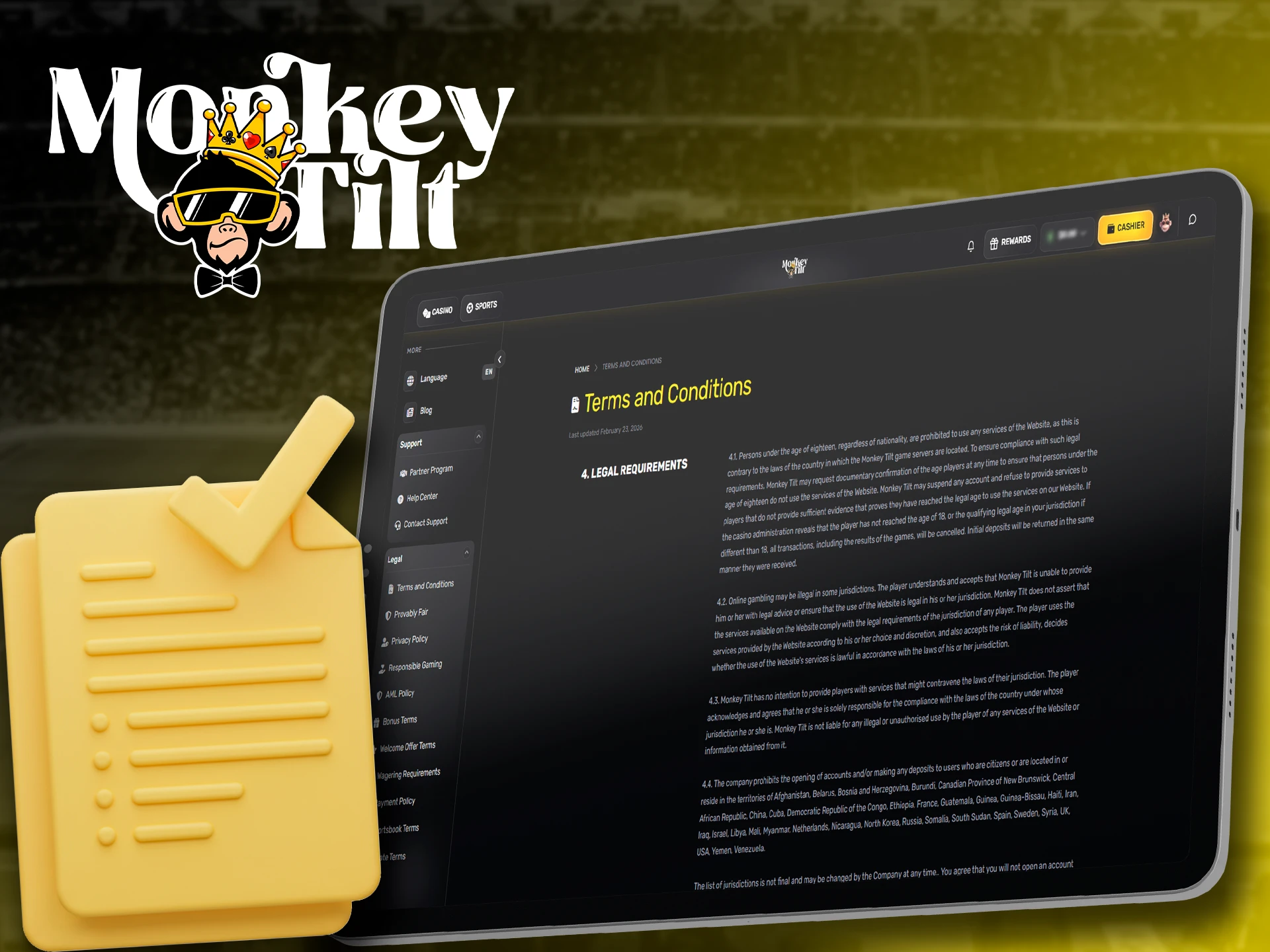 Information about security protocols and data protection at MonkeyTilt.