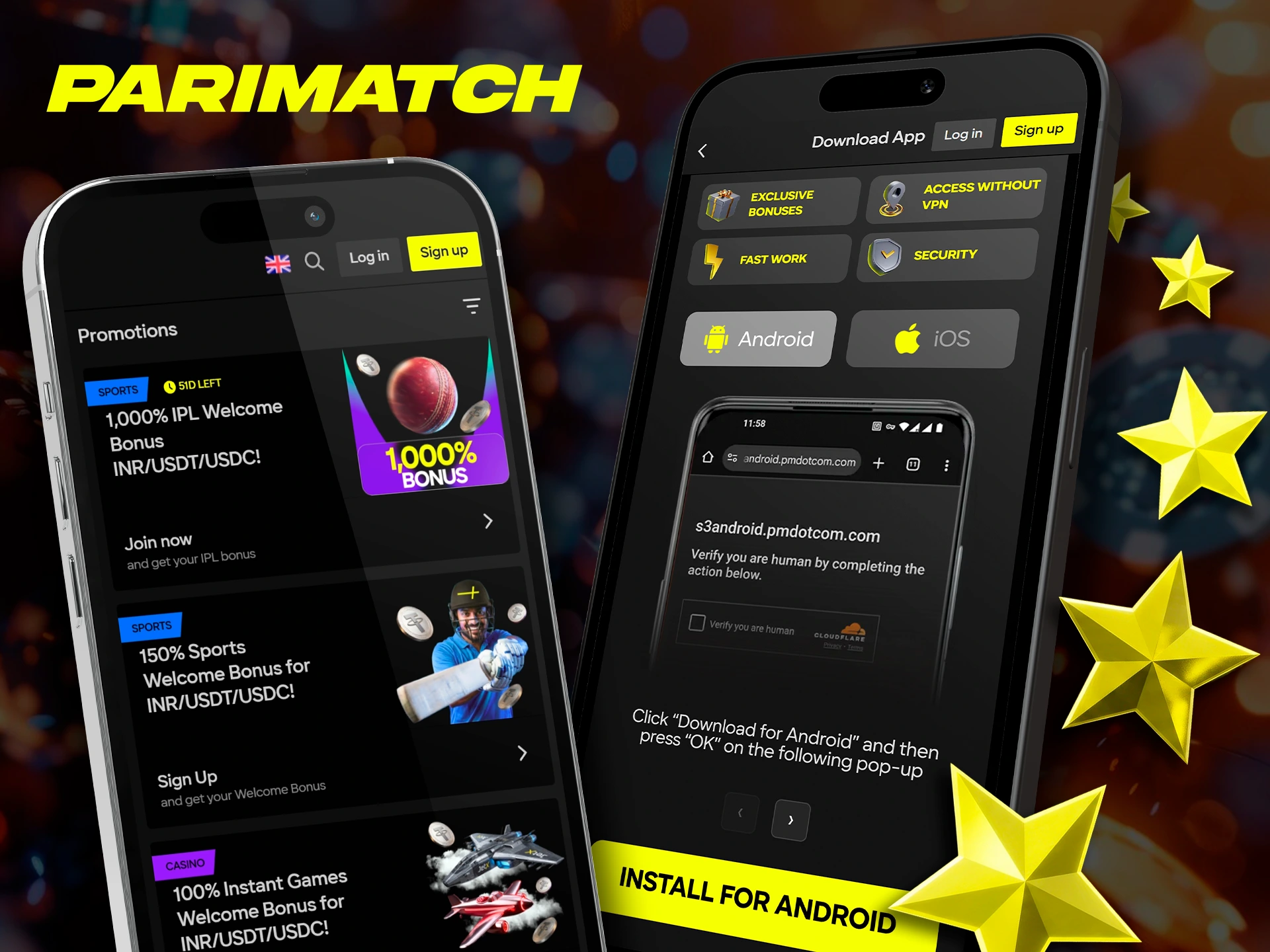 Download the Parimatch mobile app to bet on sports in India.