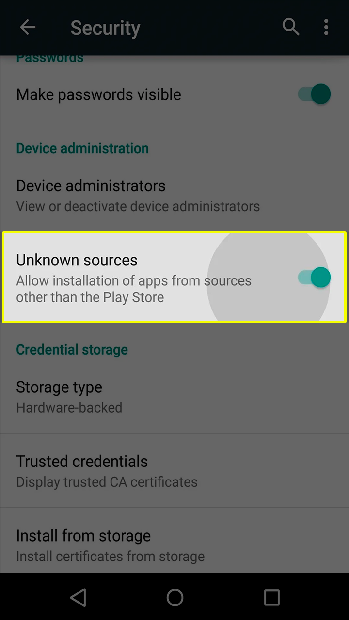 Allow the installation of the Parimatch app in the settings of your Android device.