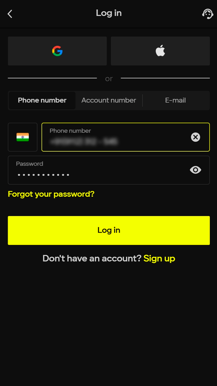 Open the Parimatch app and log in to your account to start betting.