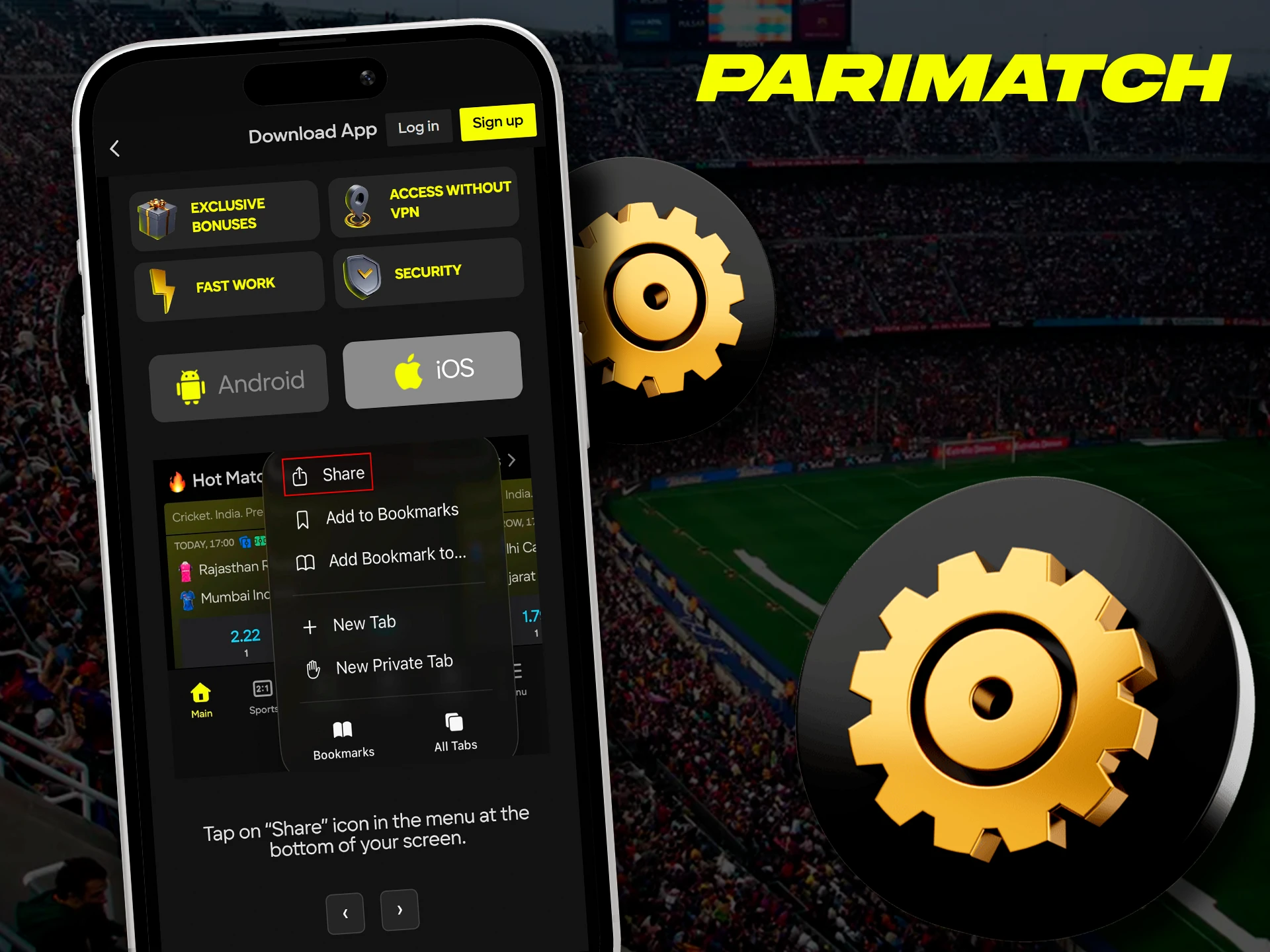 The Parimatch app requires minimal system resources and performs well on most iOS devices.